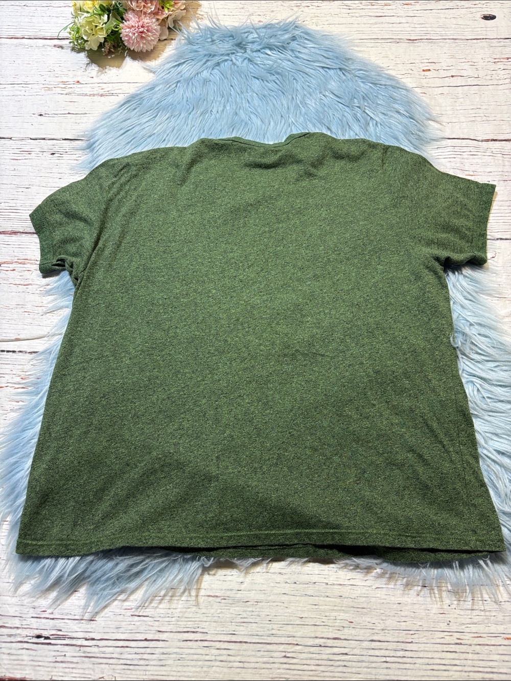 Lauren Moshi PEACE Daisy Green Short Sleeve Tee sz M - Picture 7 of 7